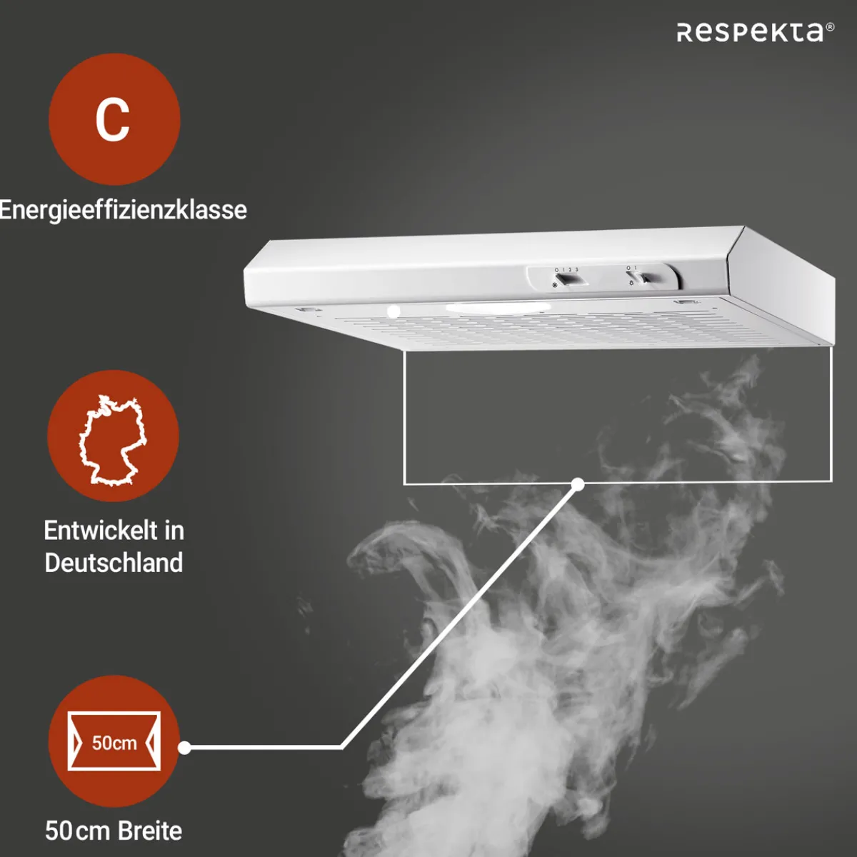 Clearance Respekta Dunstabzugshaube DH520WL weiss