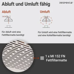 Clearance Respekta Dunstabzugshaube DH520WL weiss