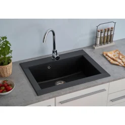 New Respekta Spuele Schwarz, 66 cmTemperaturbest. bis 180 Grad C wechsels.