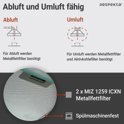 Discount Respekta Unterbauhaube CH1259IXCNEdelstahl, 60 cm, EEK C