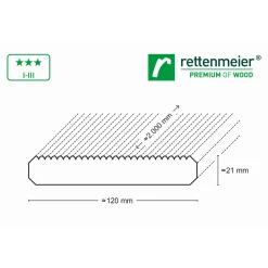 Discount Rettenmeier Terrassendiele Kiefer grau 200 x 12 x 2,1 cm