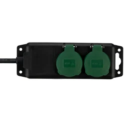 Clearance REV Ritter Steckdosenleiste IP 44 2-fach 1,4 m scharz-grün