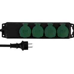 Hot REV Ritter Steckdosenleiste IP 44 4-fach 1,4 m scharz-grün