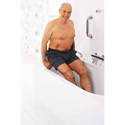 New Ridder Badewannen-Brett mit Haltegriff weiß