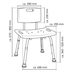 Hot Ridder Badezimmerstuhl Sam weiss bis 150 kg