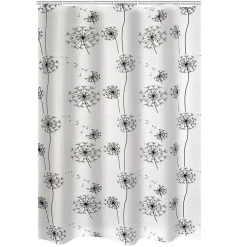Clearance Ridder Duschvorhang Moonflower Folie 180 x 200 cm schwarz