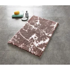 Ridder Teppich Marmor 55 x 50 cm beige-weiß Polyester-Microfaser