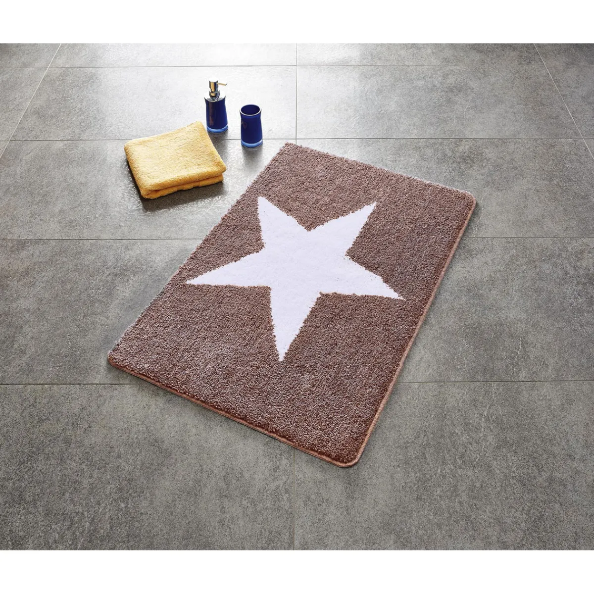 Best Ridder Teppich Star 55 x 50 cm weiß-beige Polyester-Microfaser