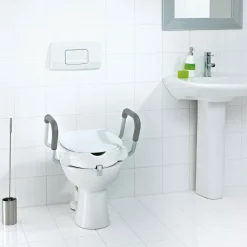 New Ridder WC-Erhöhung 10 cm mit Griffen und Deckel weiß
