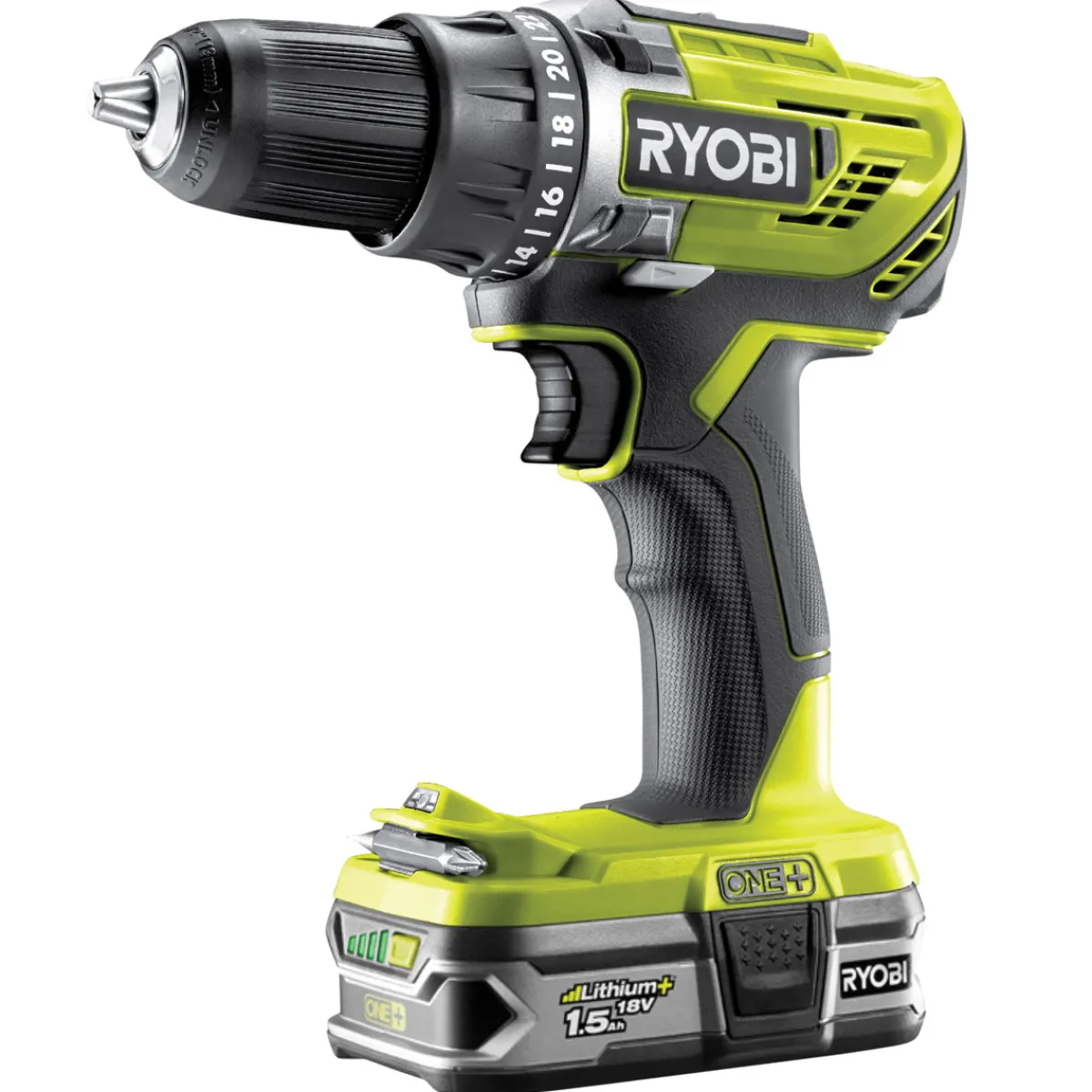 Ryobi Akku-Bohrschrauber R18DD3-215S mit 2 Akkus und Ladegerät