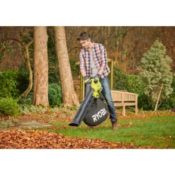 New Ryobi Akku-Laubsauger/-bläser RY18BVXA-150 7,7 m3/min inkl 5,0 Ah Akku u Ladegerät