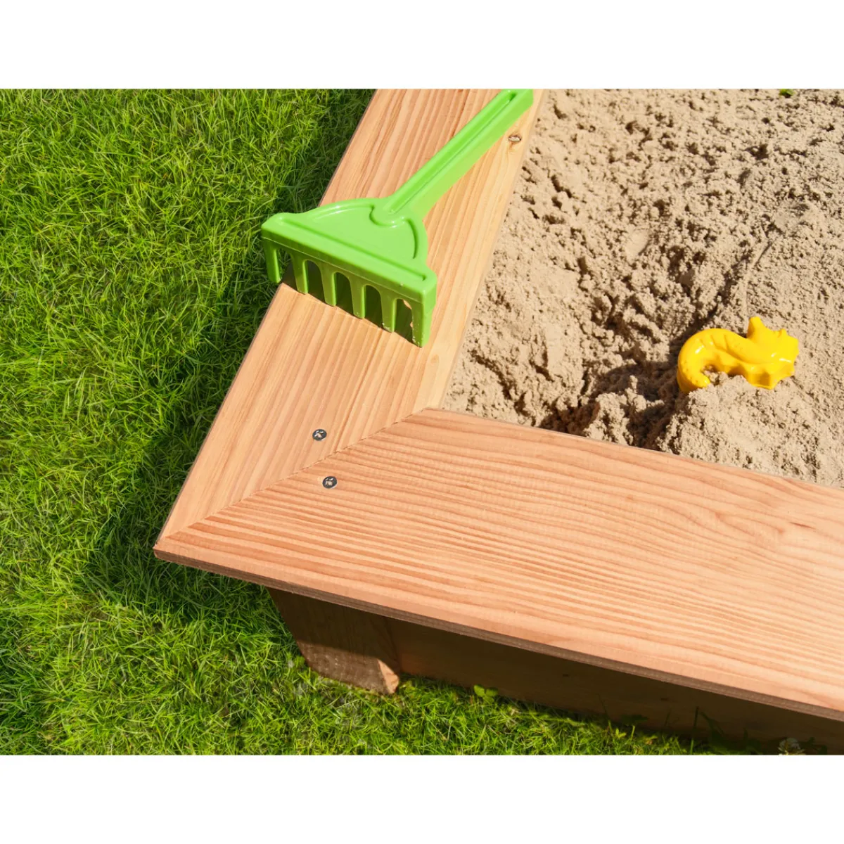 Discount Sandkasten 4-Eck Laerche unbehandelt150x150x26 cm