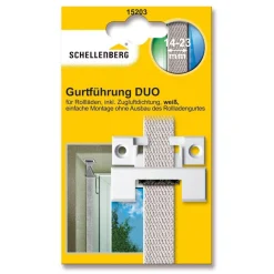 Clearance Schellenberg Gurtführung Duo eckig mit Bürste für 14-23 mm Gurtband weiß