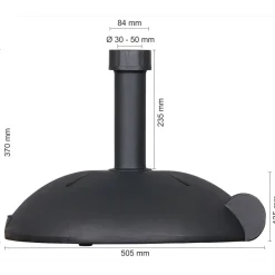 Best Schneider Schirme Beton-Schirmständer 40 kg halbrund anthrazit