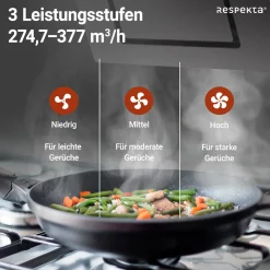 Hot Respekta Schraeghaube 60 cm Glas EEK B schwarzmit Glasschirm LED Beleuchtung Druckkast