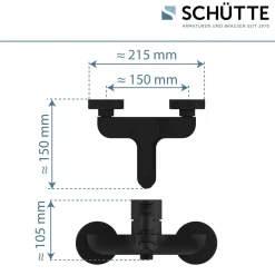 Online Schütte Badewannenarmatur Denver schwarz matt