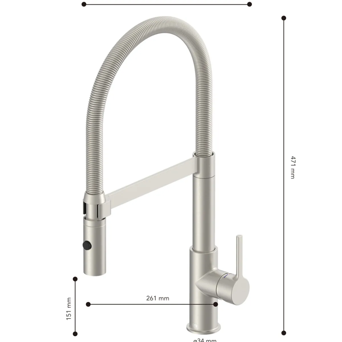Best LENZ SP-Armatur ALUNA mit Geschirrbrause,schwenkbar, Keramikkar., Edelstahl-Optik