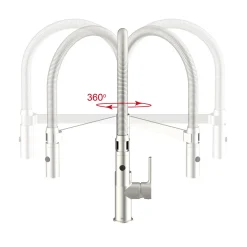 Best LENZ SP-Armatur ALUNA mit Geschirrbrause,schwenkbar, Keramikkar., Edelstahl-Optik