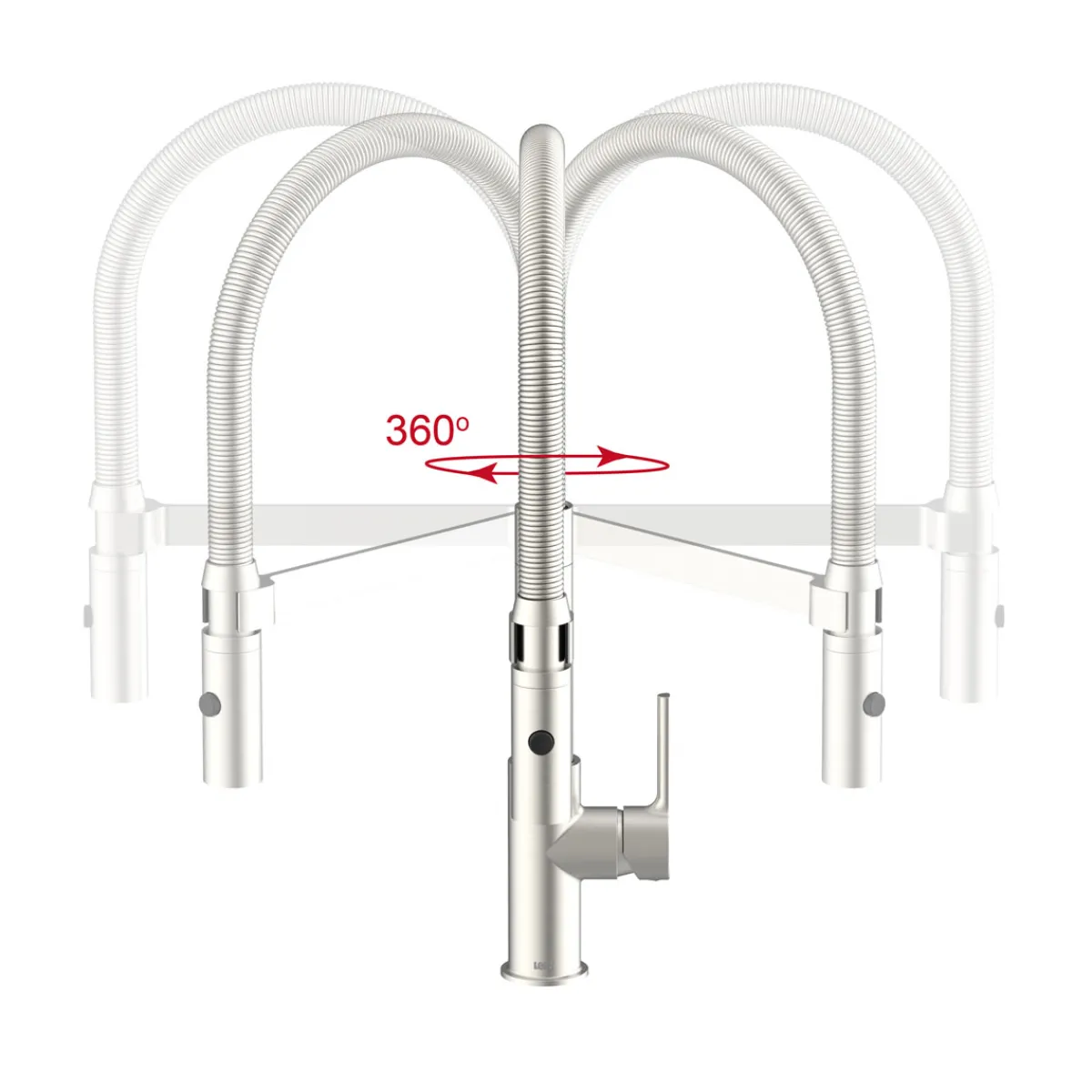 Best LENZ SP-Armatur ALUNA mit Geschirrbrause,schwenkbar, Keramikkar., Edelstahl-Optik