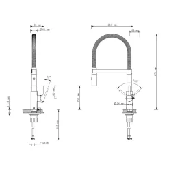 Best LENZ SP-Armatur ALUNA mit Geschirrbrause,schwenkbar, Keramikkar., Edelstahl-Optik