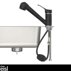 Discount Eisl SP-Armatur Granit schwarz mit Geschirr-Brause 2S Kartusche mit keram.Dichtungen