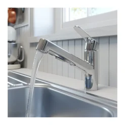 Hot LENZ SP-Armatur KOA mit Geschirrbrause,schwenkbar, Keramikkartusche, chrom