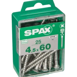 Best Spax Universalschrauben WIROX mit Kopfbohrung Senkkopf 60 M 25 Stück