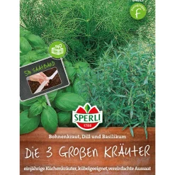 Online Sperli Die 3 großen Kräuter Bohnenkraut/Dill/Basilikum 5 m Saatband