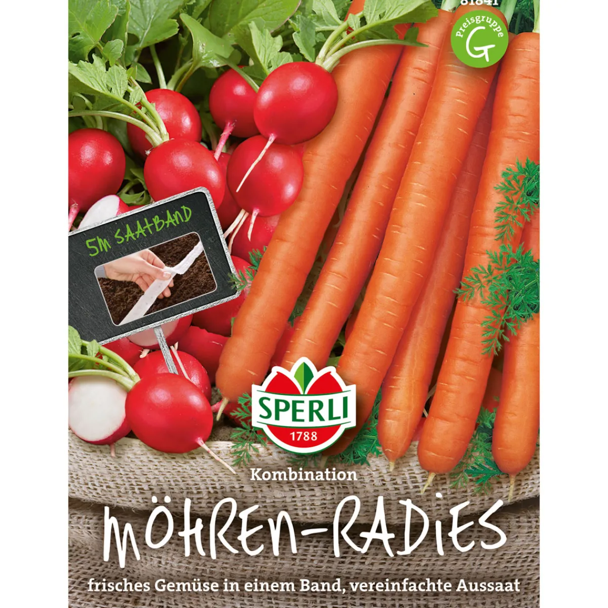 Hot Sperli Möhren-Radies-Kombination 2,5 m Saatband