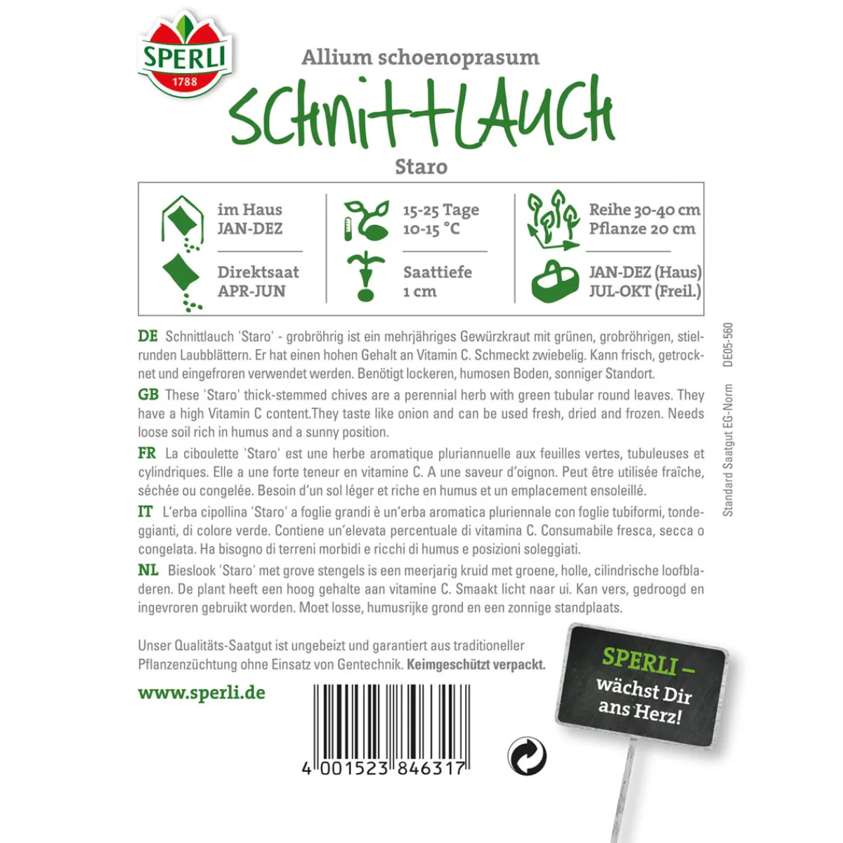 New Sperli Schnittlauch Staro