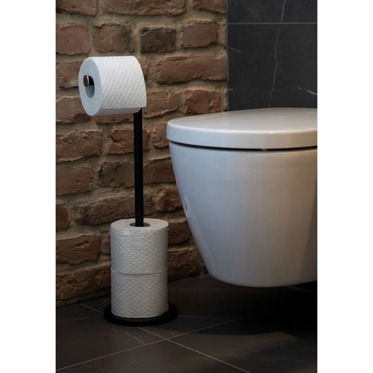 Wenko Stand Toilettenpapierh 2in1 schwarzmatt