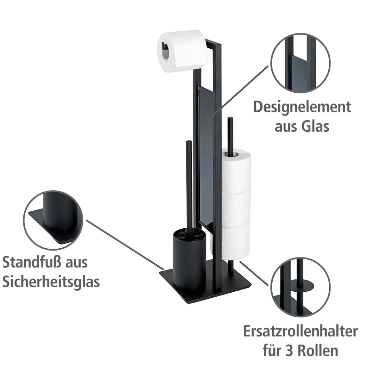 Sale Wenko Stand WC-Garnitur Rivalta, schwarz