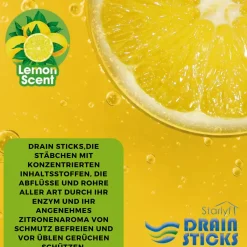Best Starlyf Abflussreiniger Stäbchen Drain Sticks 12 Stück Zitronenduft