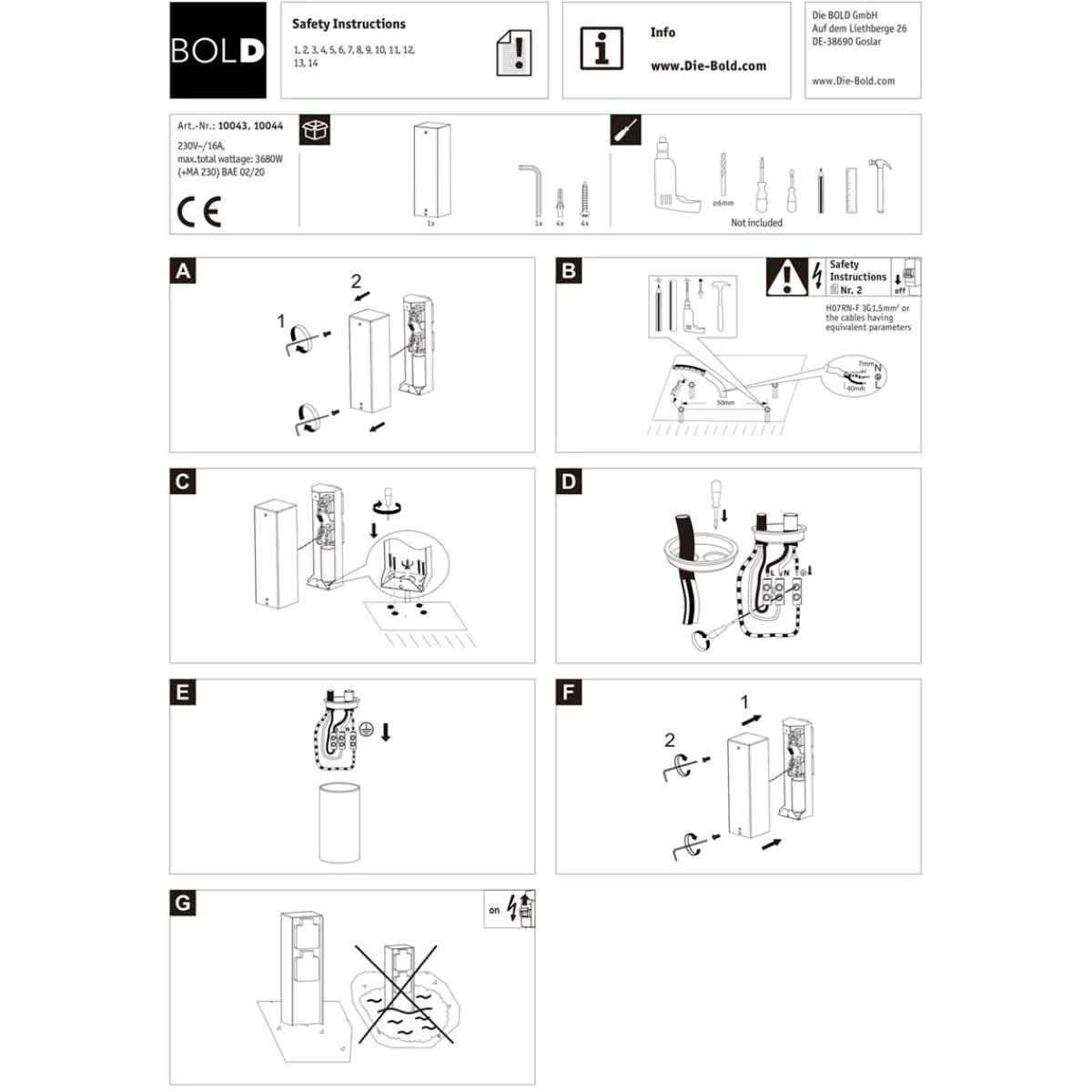 Best Steckdosensäule ORIO 2 fach IP44