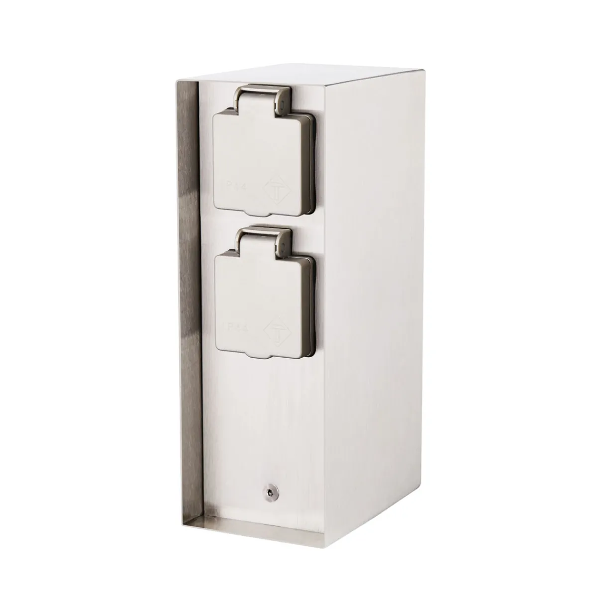Clearance Steckdosensäule ORIO 4fach IP44 Eisen-gebürstet