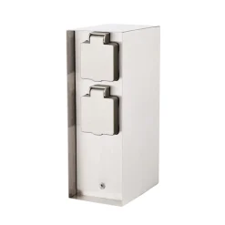 Clearance Steckdosensäule ORIO 4fach IP44 Eisen-gebürstet