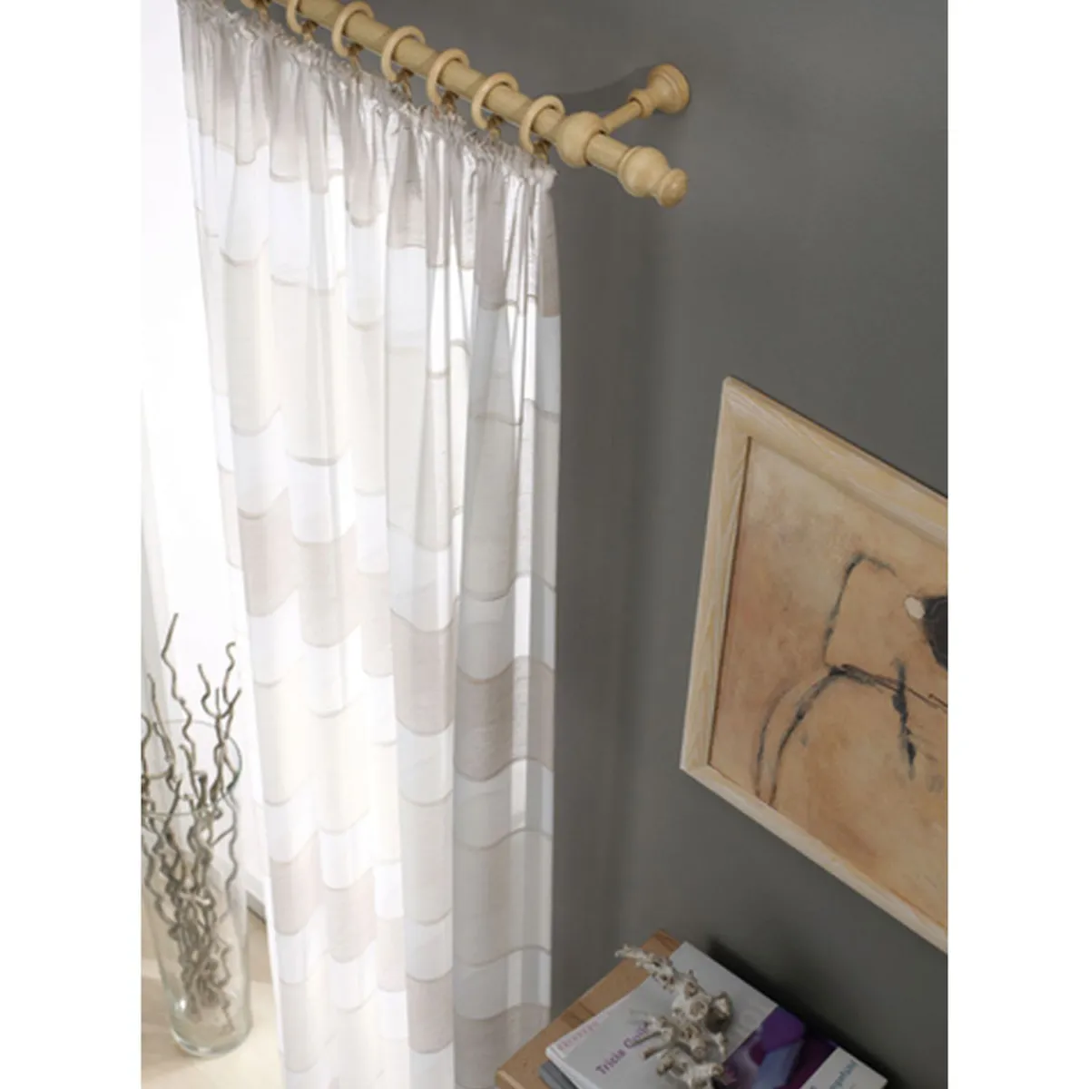 Best Gardinia Stilgarnitur Lugano 28mm natur 250 cm