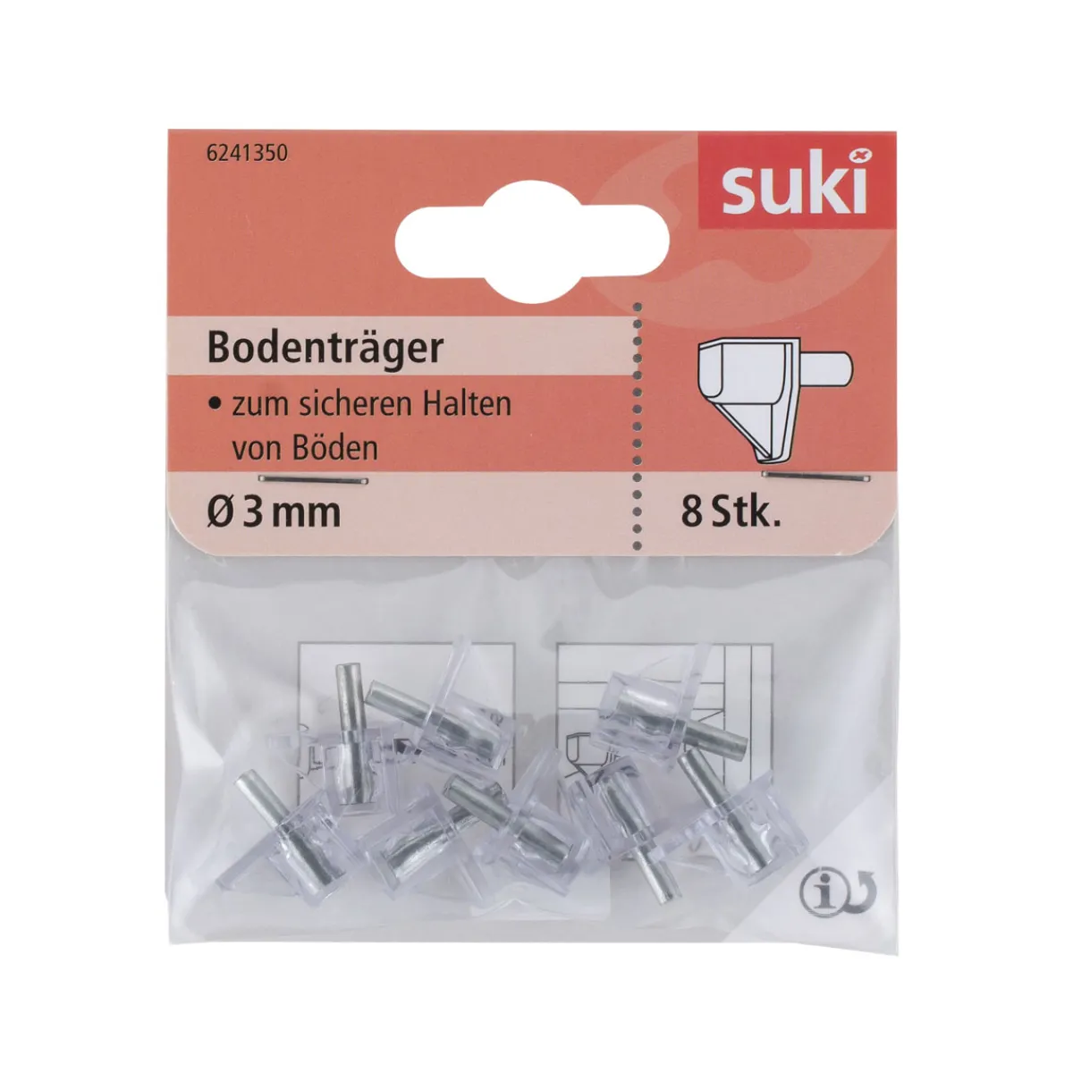 Clearance Suki Bodenträger Kunststoff Durchmesser 0,3 x 0,8 cm transparent 8 Stück