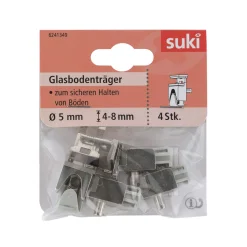 New Suki Bodenträger Stahl/Kunststoff Durchmesser 0,5 x 0,8 cm vernickelt 4 Stück