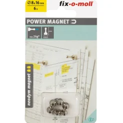 Clearance Suki Magnetkegel Neodym Ø 8 x 16 mm, silber