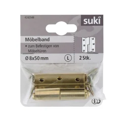 New Suki Möbelband 50 mm links gekröpft vermessingt 2 Stück