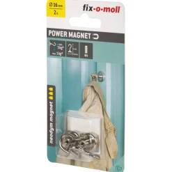 Clearance Suki Topfmagnet Neodym mit Schraubhaken M4 Ø 16 x 35 mm, silber