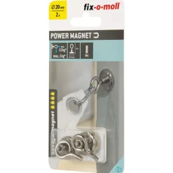 Outlet Suki Topfmagnet Neodym mit Öse Ø 20 x 37 mm, Gewindebuchse M4, silber