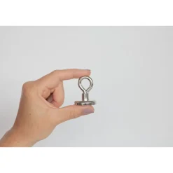 Best Suki Topfmagnet Neodym mit Öse Ø 32 x 44 mm, Gewindebuchse M6, silber