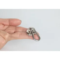 Clearance Suki Topfmagnet Neodym Ø 25 mm, mit Karabiner 40 x 20 mm, silber