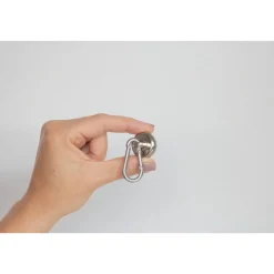 Clearance Suki Topfmagnet Neodym Ø 25 mm, mit Karabiner 40 x 20 mm, silber