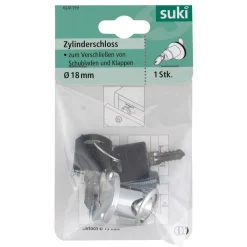 New Suki Zylinderklappenschloss verschiedenschließend 18 mm