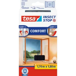 Discount Tesa Fliegengitter Comfort 170 x 180 cm anthrazit für Fenster inkl Klettband
