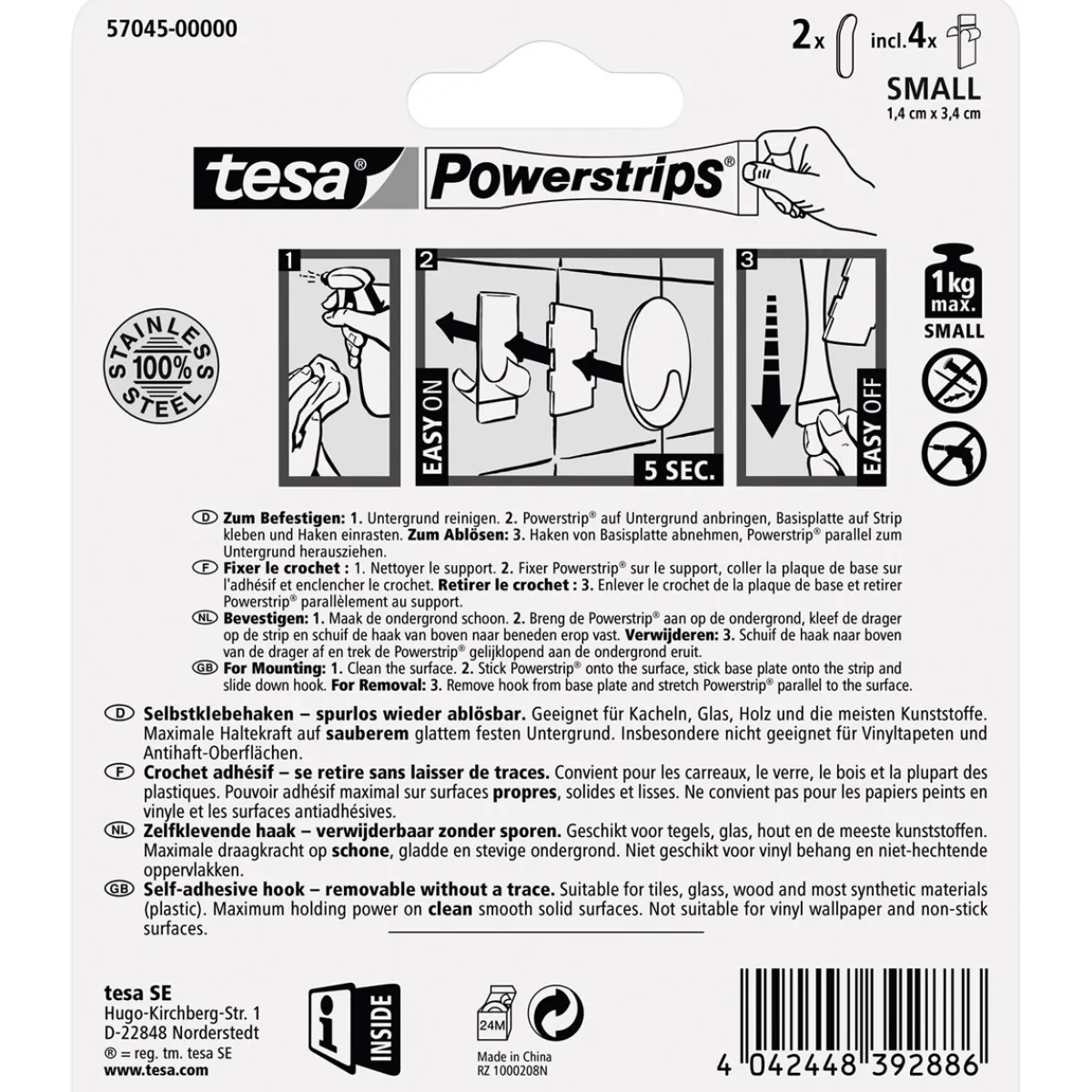 Tesa Haken Powerstrips Small Metall