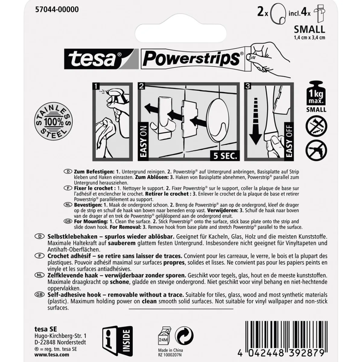 New Tesa Haken Powerstrips Small Rund Metall